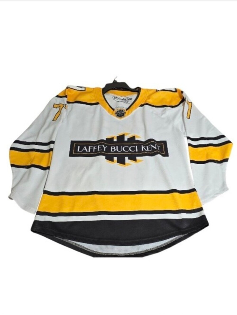White & Yellow Hockey Jersey